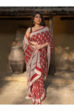 Exclusive Bagh Hand Block Printed Cotton Saree -  Floral Appeal
