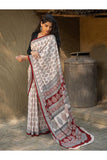 Exclusive Bagh Hand Block Printed Cotton Saree - Elegant Floral
