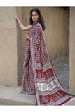 Exclusive Bagh Hand Block Printed Modal Silk Saree - Paisleys