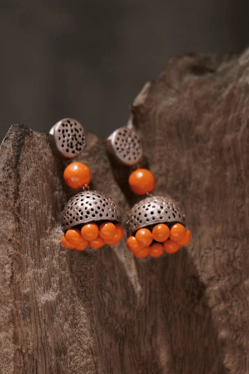 Mridah 'Boho Pop' Handcrafted Terracotta Jhumka Earring