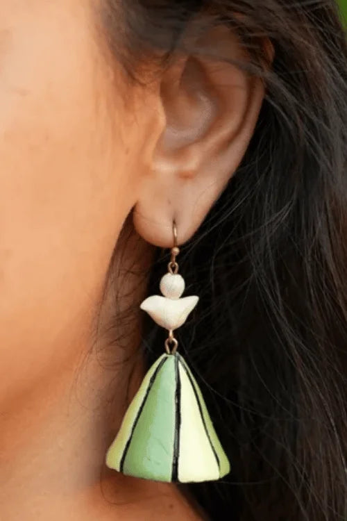Mridah 'Birdie Bell' Handcrafted Terracotta Bell Jhumka