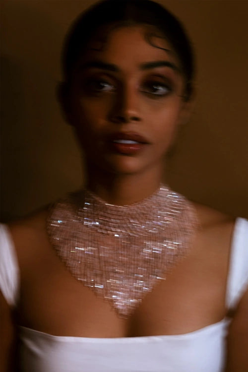 Melo Studio Maharani Peach Hand Beaded Choker