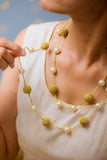 Samoolam Handmade Crochet Nakshatra Pearl Necklace - Gold