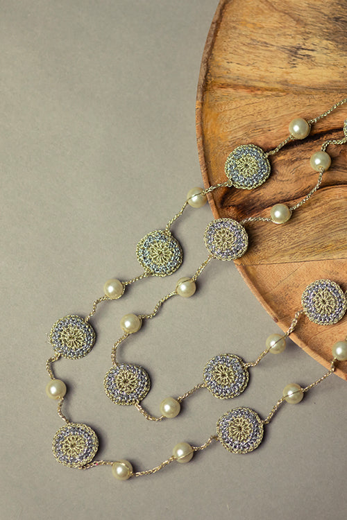 Samoolam Handmade Crochet Nakshatra Necklace - Shimmer