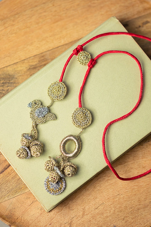 Samoolam Ornate Shimmer Bird Necklace