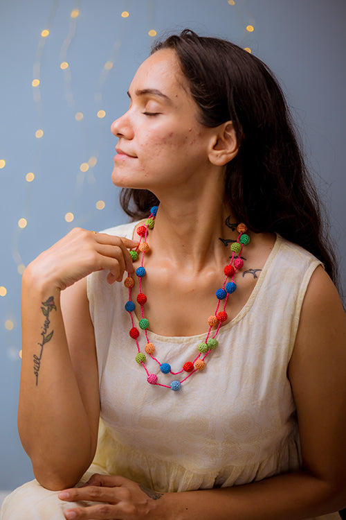 Samoolam Handmade Crochet Mela Necklace - Multicolour Small Beads –  Okhaistore