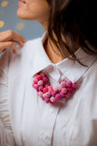 Samoolam Handmade Crochet Guldasta Necklace - Pink