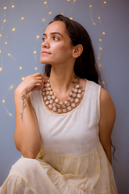 Samoolam Handmade Crochet Mausam Necklace - Earth