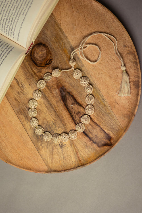 Samoolam Ornate Beige Tikki Necklace