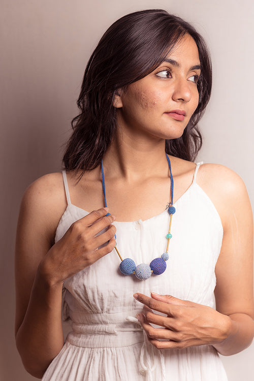 Samoolam Gulnaar Blue - Mystic Bead Necklace