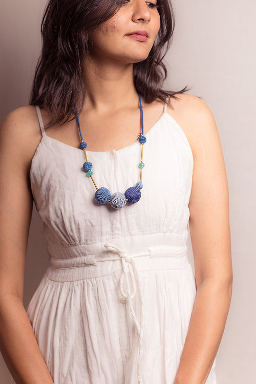Samoolam Gulnaar Blue - Mystic Bead Necklace