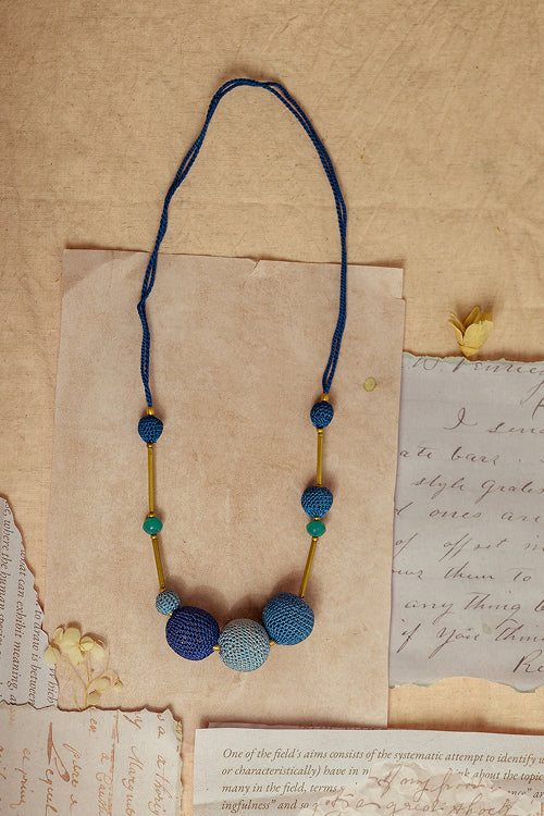 Samoolam Gulnaar Blue - Mystic Bead Necklace