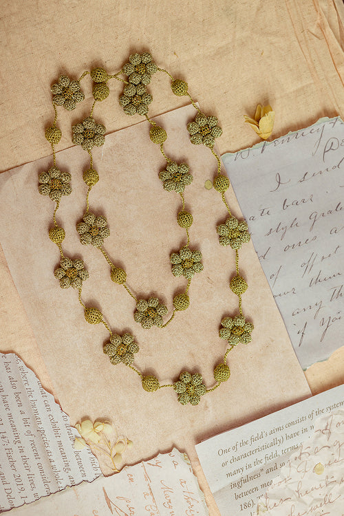 Samoolam Gulnaar Gold Daisy - Bead String Necklace