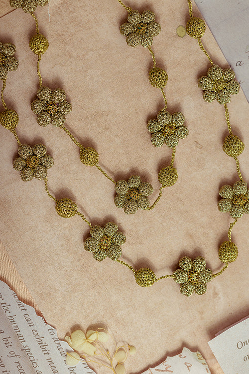Samoolam Gulnaar Gold Daisy - Bead String Necklace
