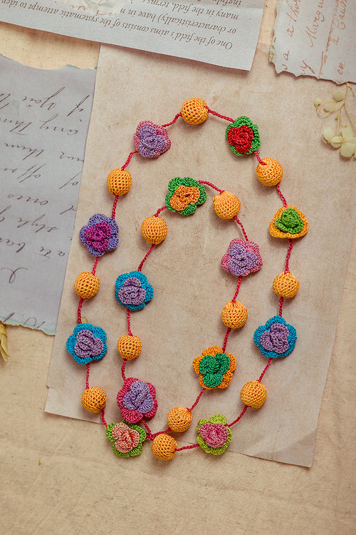 Samoolam Gulnaar Colorful Spring Roses - Bead String Necklace