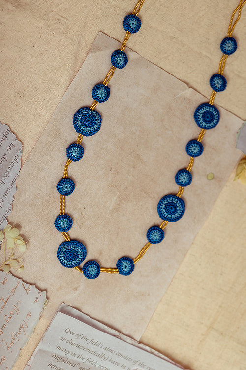 Samoolam Gulnaar Blue Tikkis - Bead Necklace