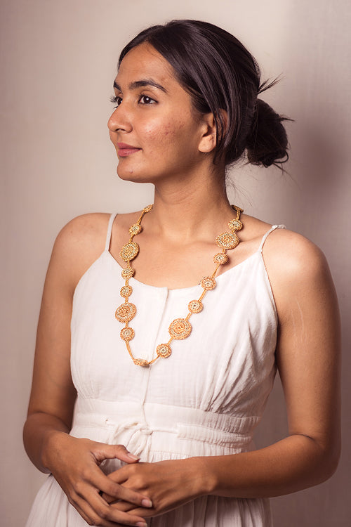 Samoolam Gulnaar Gold Tikkis - Bead Necklace