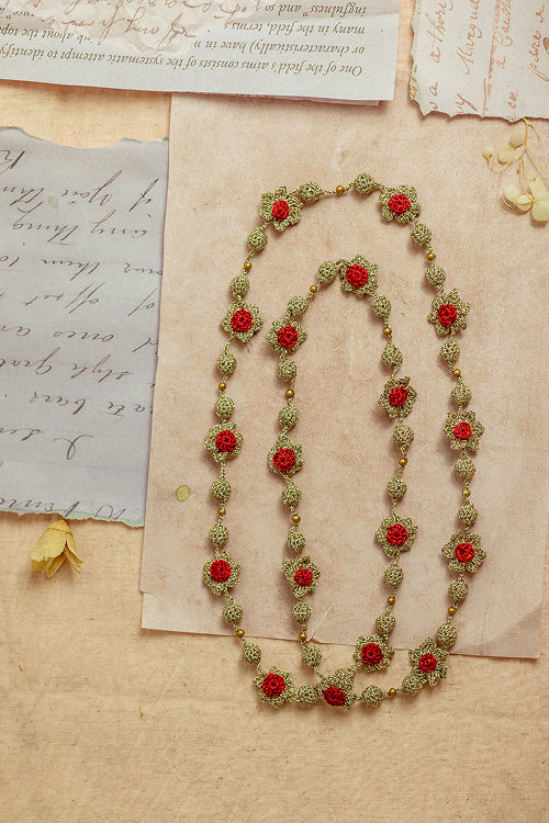 Samoolam Gulnaar Gold Daisies - Bead Necklace