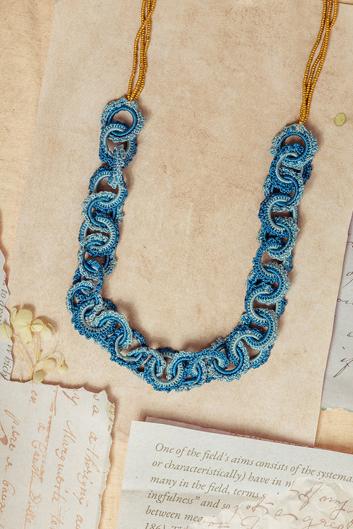 Samoolam Gulnaar Blue Braided Necklace