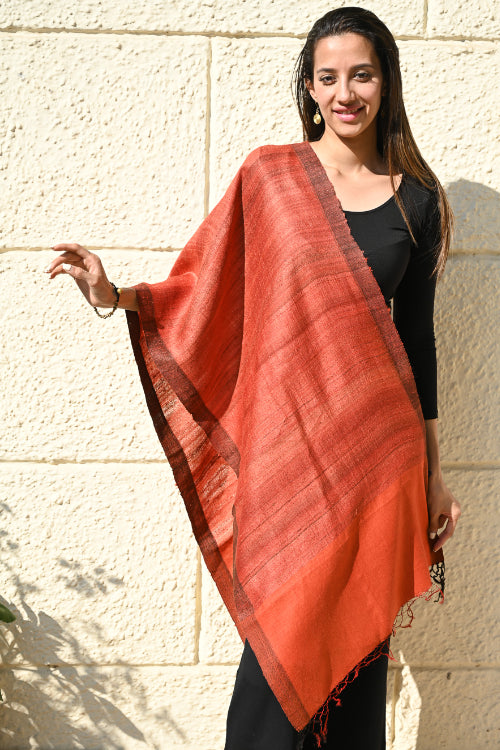 The ICH Exclusive Bhagalpur Tussar Silk Stole - Sundown Mist