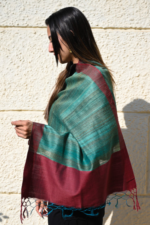 The ICH Exclusive Bhagalpur Tussar Silk Stole - Wild Forest