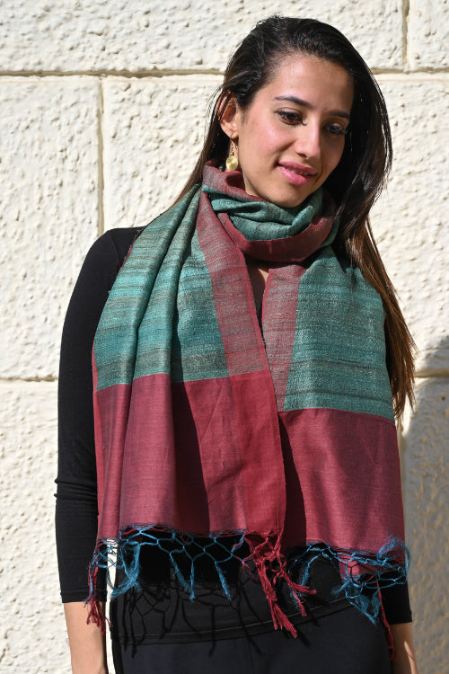 The ICH Exclusive Bhagalpur Tussar Silk Stole - Wild Forest