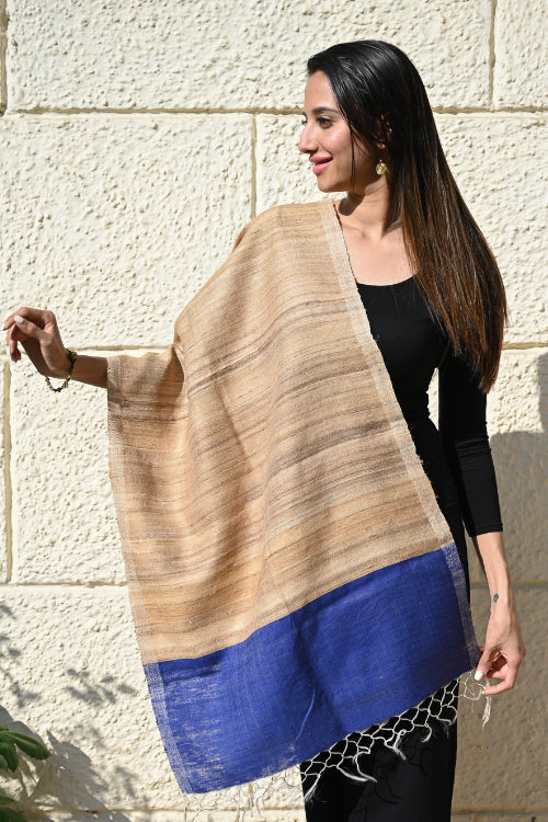 The ICH Exclusive Bhagalpur Tussar Silk Stole - Beach And Sand