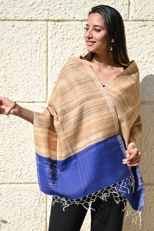 The ICH Exclusive Bhagalpur Tussar Silk Stole - Beach And Sand