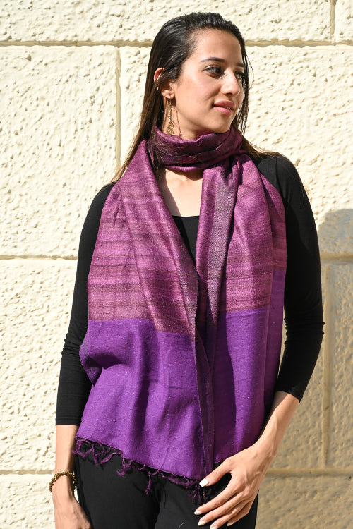 The ICH Exclusive Bhagalpur Tussar Silk Stole -  A Mulberry Touch
