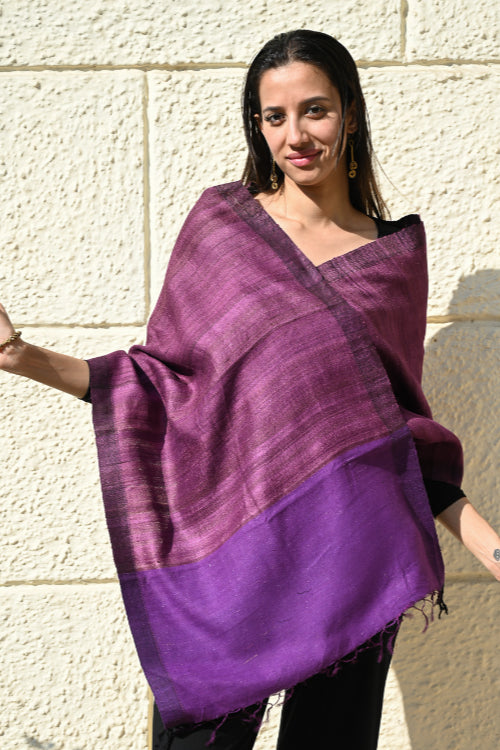 The ICH Exclusive Bhagalpur Tussar Silk Stole -  A Mulberry Touch