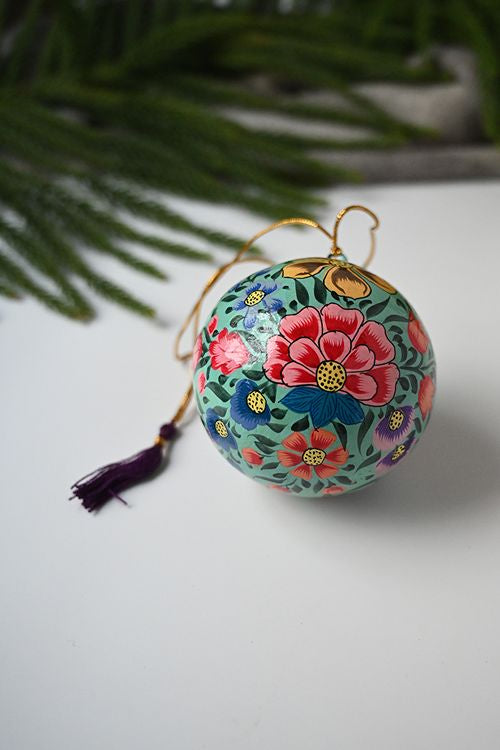 Kashmiri Art Xmas Decorations - Floral Medley (Set Of 10)