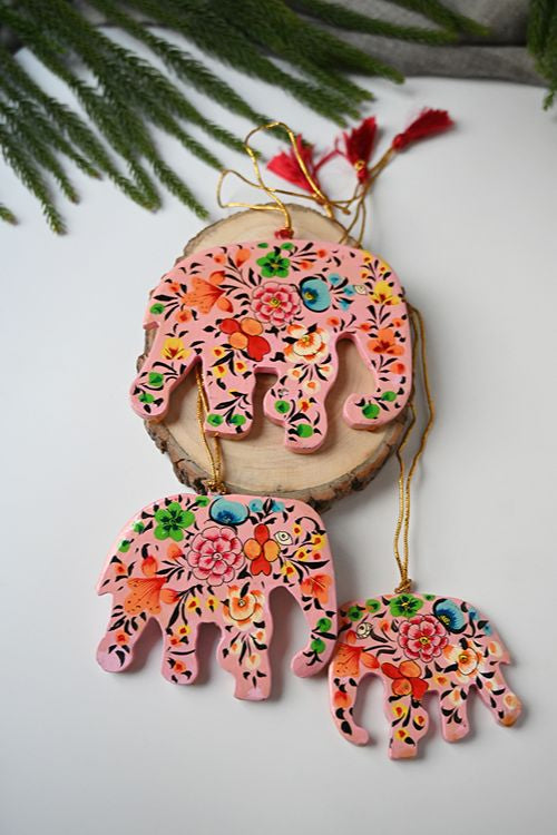 Kashmiri Art Xmas Decorations - Floral Medley (Set Of 10)