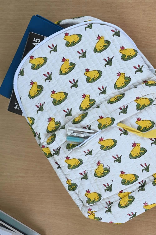 Poddar Exports Yellow Frog Backpack