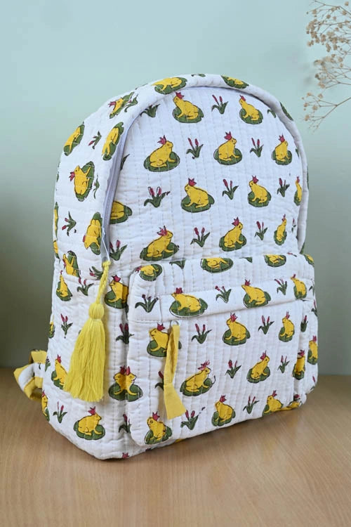 Poddar Exports Yellow Frog Backpack