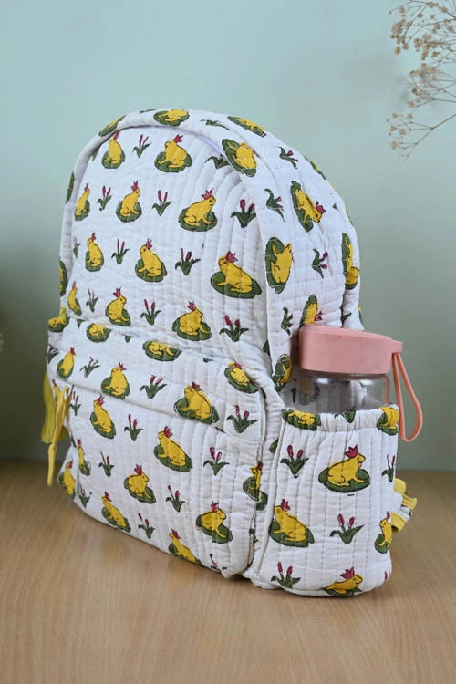 Poddar Exports Yellow Frog Backpack