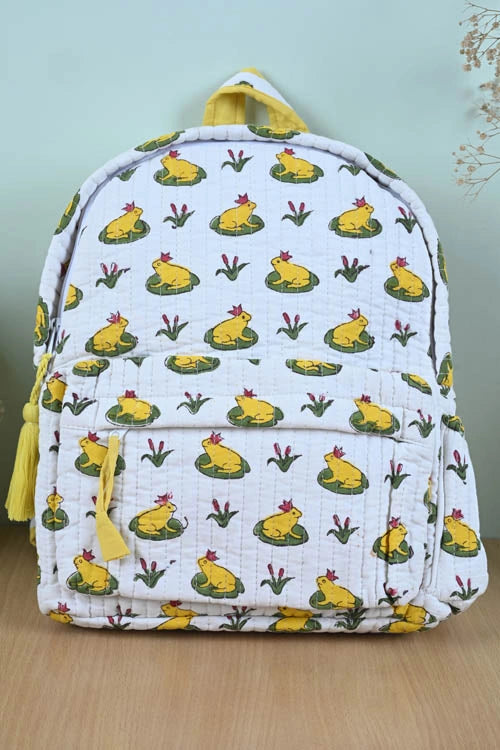 Poddar Exports Yellow Frog Backpack