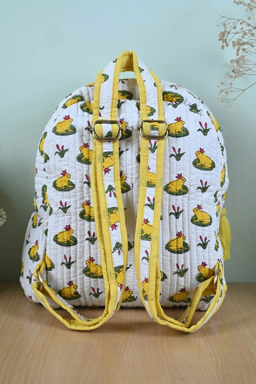 Poddar Exports Yellow Frog Backpack
