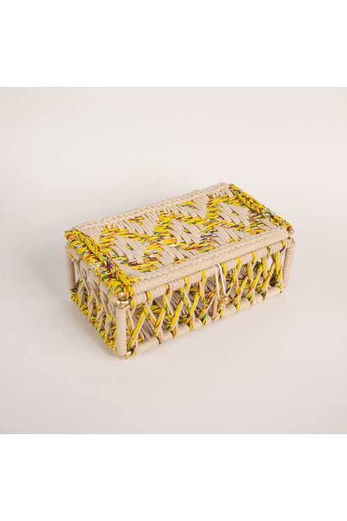 Sirohi Upcycled Plastic Spectrum Box | Yellow & White