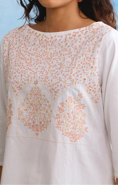 Okhai "Winter" Hand-Embroidered Mirrorwork Pure Cotton Kurta Salwar Set