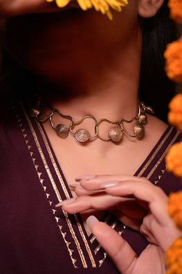 Miharu Aaradhya Elegance Dokra Necklace