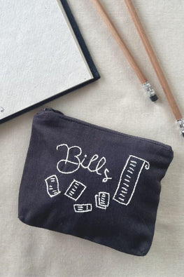 Okhai "Bills" Hand-Embroidered Pure Cotton Pouch