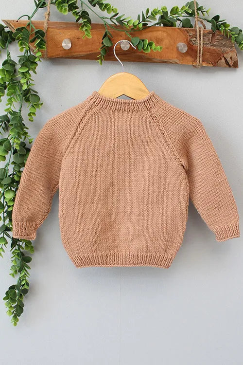 Ajoobaa Handknitted "One Text" Embroidered Merino Sweater - Beige