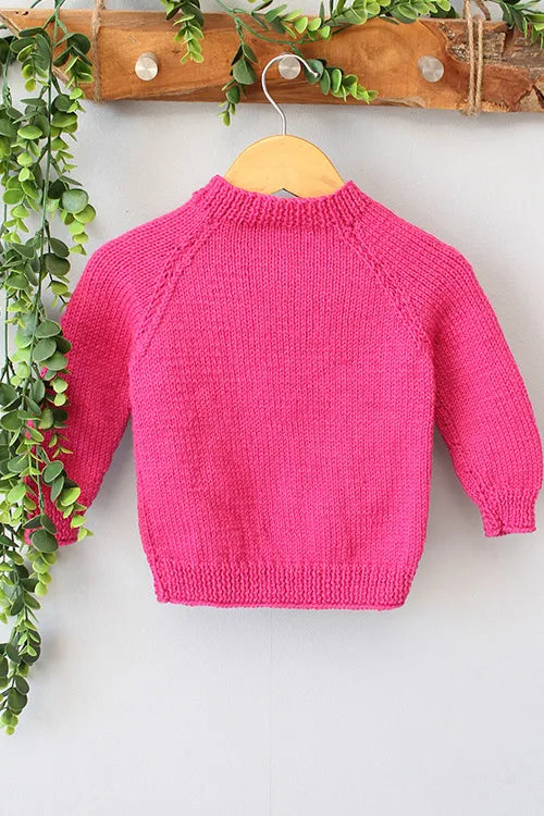 Ajoobaa Handknitted "Daisy"  Merino Sweater - Pink