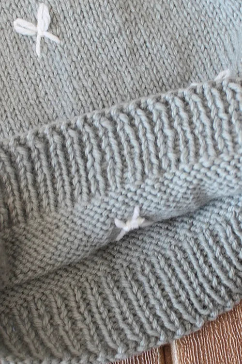 Ajoobaa Handknitted "Bow" Merino Sweater - Grey