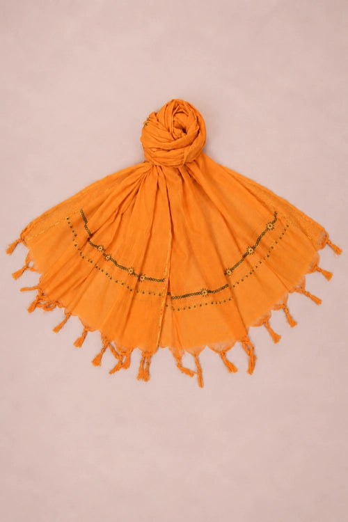 Pratibimb "Saanvri Soof Red Temple Border" Unstitched Suit Set