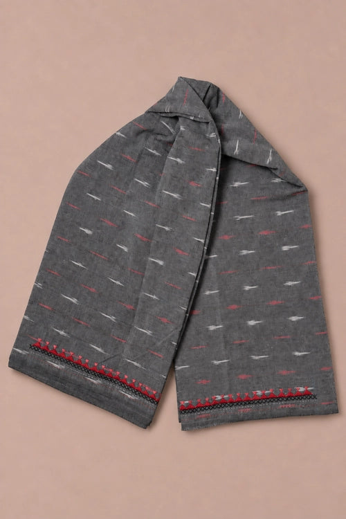 Pratibimb "Saanvri Soof Pochampalli Grey Ikat" Unstitched Suit Set