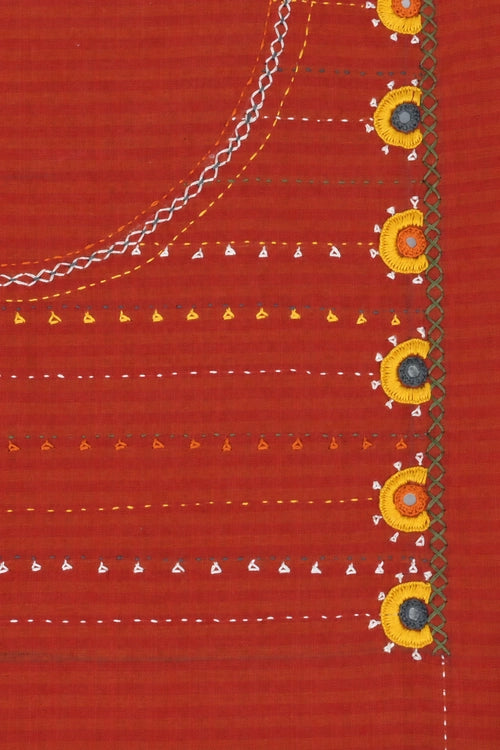 Pratibimb "Saanvri Soof Self Check Rust Kota Dupatta" Unstitched Suit Set