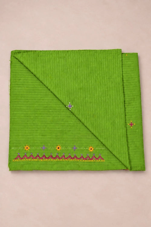 Pratibimb "Saanvri Soof Self Check Green Kota Dupatta" Unstitched Suit Set
