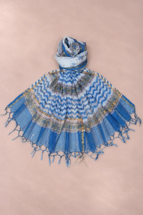 Pratibimb "Saanvri Soof Self Check Navy Kota Dupatta" Unstitched Suit Set