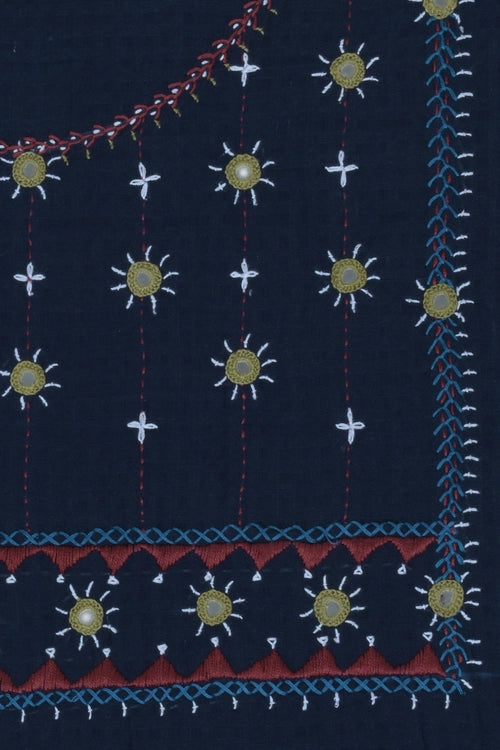 Pratibimb "Saanvri Soof Self Check Navy Kota Dupatta" Unstitched Suit Set